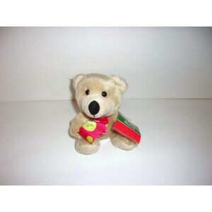 Christmas House Plush Teddy Bear Tan Red Scarf Greenbrier 6" New